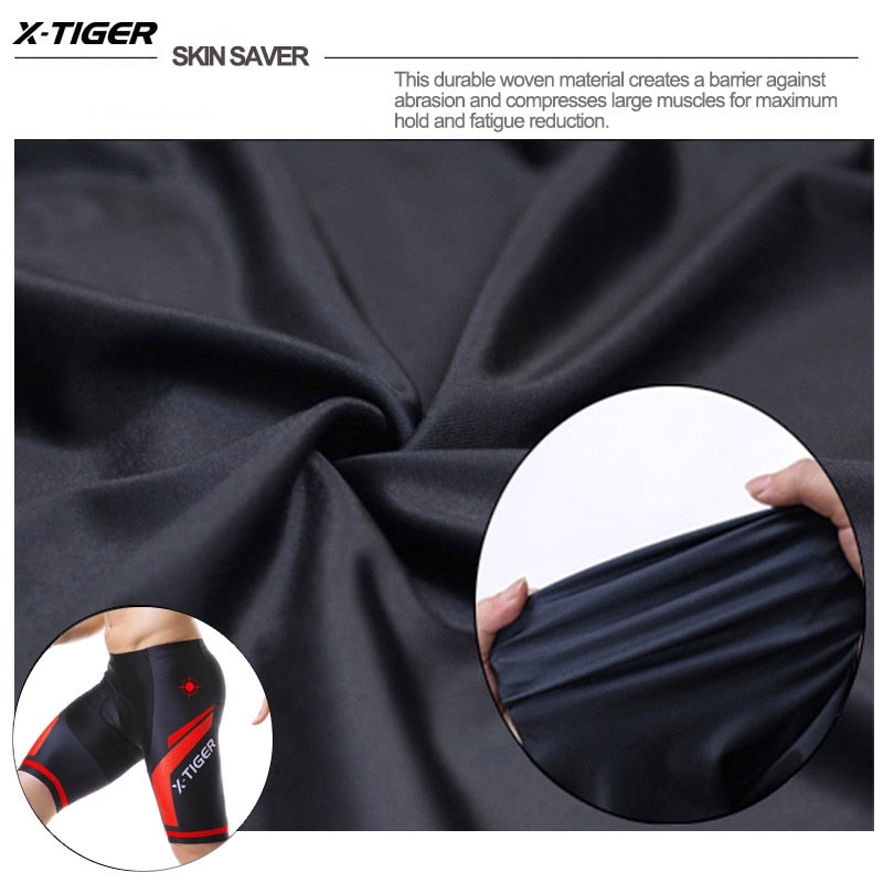 X-TIGER Herren-Radhose, Coolmax 5D gepolsterte Fahrrad-Reithose, stoßfeste MTB-Fahrrad-Shorts