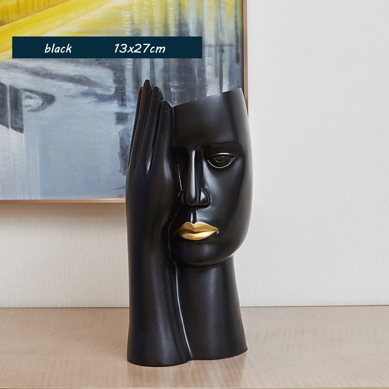 Kreative nordische Vase, Kunst für Wohnzimmer, Weinschrank, Dekor, Schrank, Couchtisch, Blumenarrangement, Harzvase, Geschenk, Heimdekoration