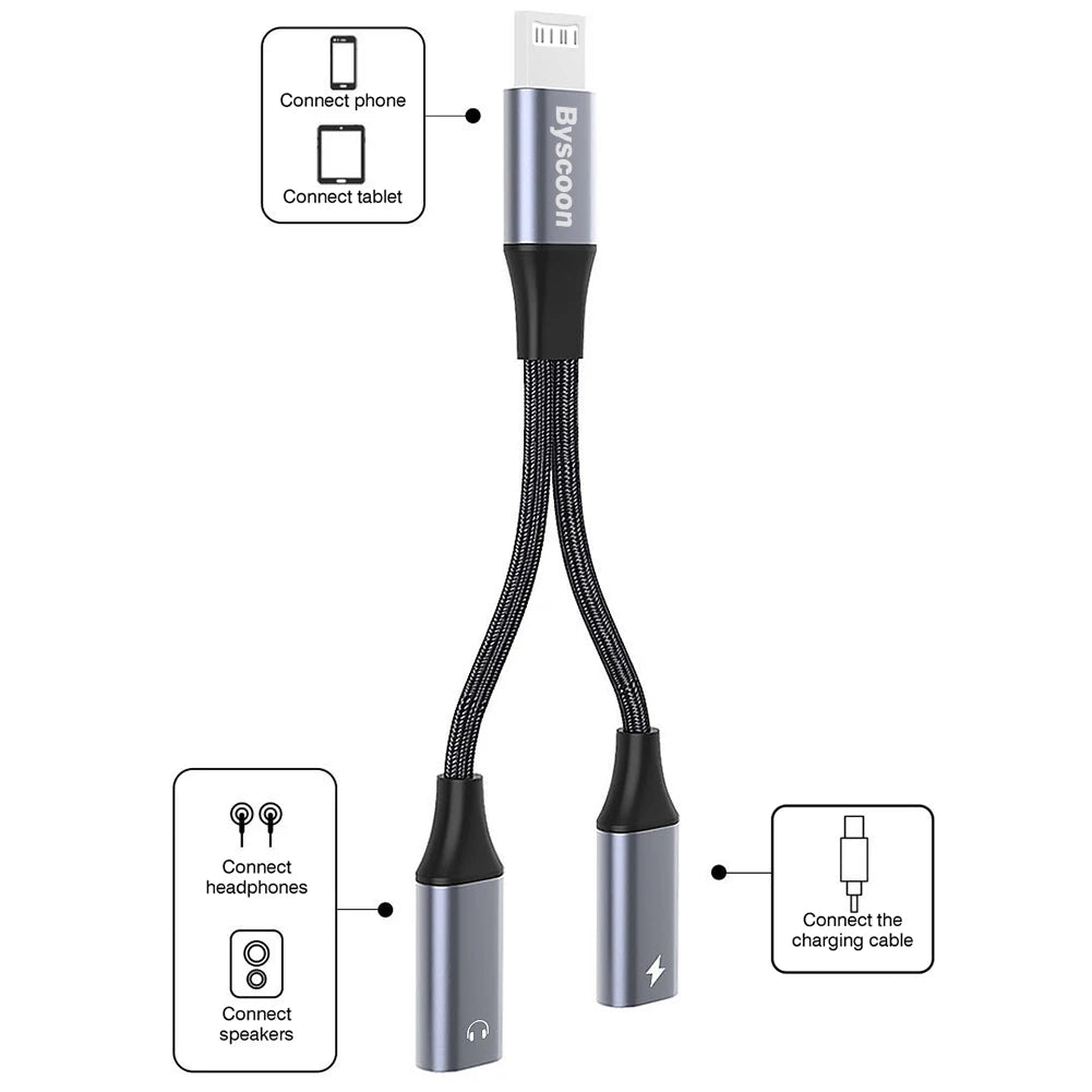 Lightning To 3 5 MM Jack AUX Cable Adapter For iPhone 12 13 14 Pro Adapter Headphone Connector Audio Splitter iphone accessories