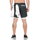 Herren 2 In 1 Schnell Trocknend Laufshorts,  Gym Fitness Jogging Kurze Hosen, Männer Sommershorts