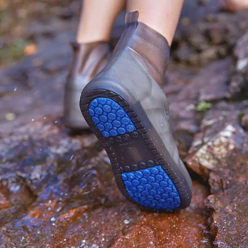 Wiederverwendbare Wasserdichte Silikon-Schuhabdeckung für hohe Regenstiefel, rutschfester Schutz für den Außenbereich