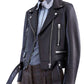 Zipper Grundlegende Lederjacke mit Umlegekragen, Motor Biker Jacke mit Gürtel