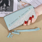 KISMIS New Long Women's Zipper Wallet - Korean Splicing, Color Contrast, Tassel, and Rivet Details