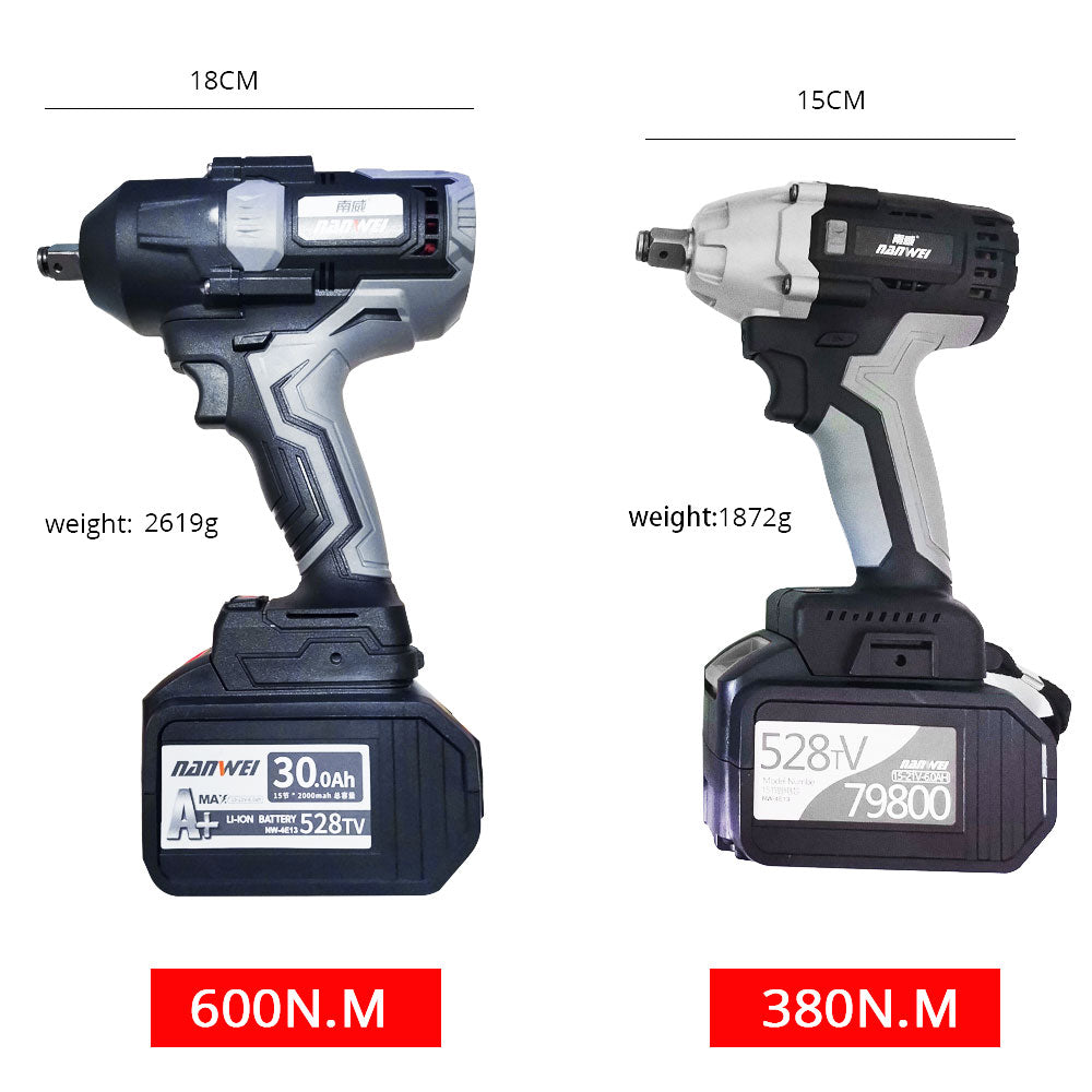 Echter 600 Nm kabelloser elektrischer Schraubenschlüssel, 21 V, industrieller bürstenloser Schlagschrauber für Reifenwechsel / Autoreparatur