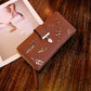 Ladies Fashion Wallet PU Leather Phone Purse Female Hollow Leaves Pouch Clutch Handbag For Women Coin Card Holders Long Wallets