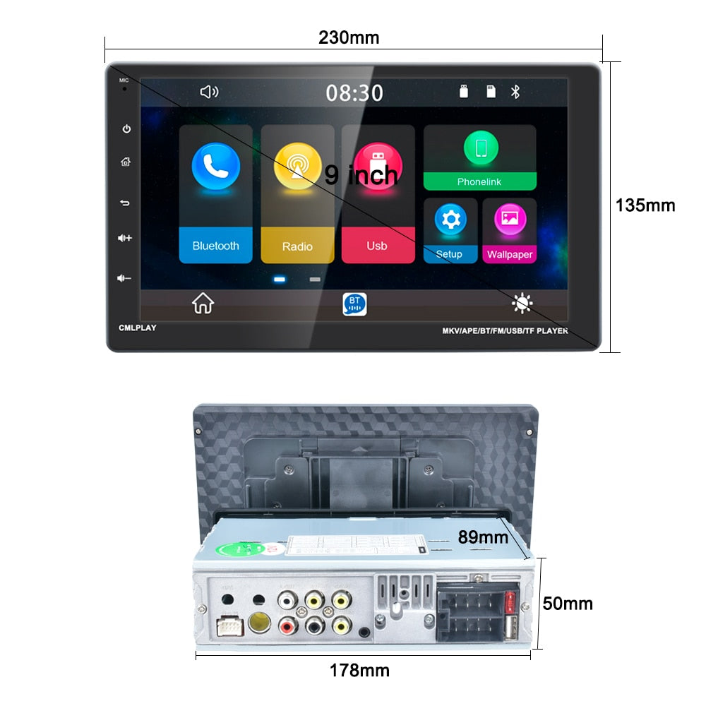 Touchscreen 1 Din Carplay Universal MP5 Phonelink, Auto Multimedia Player mit Bluetooth Unterstützung, Auto FM Audio USB