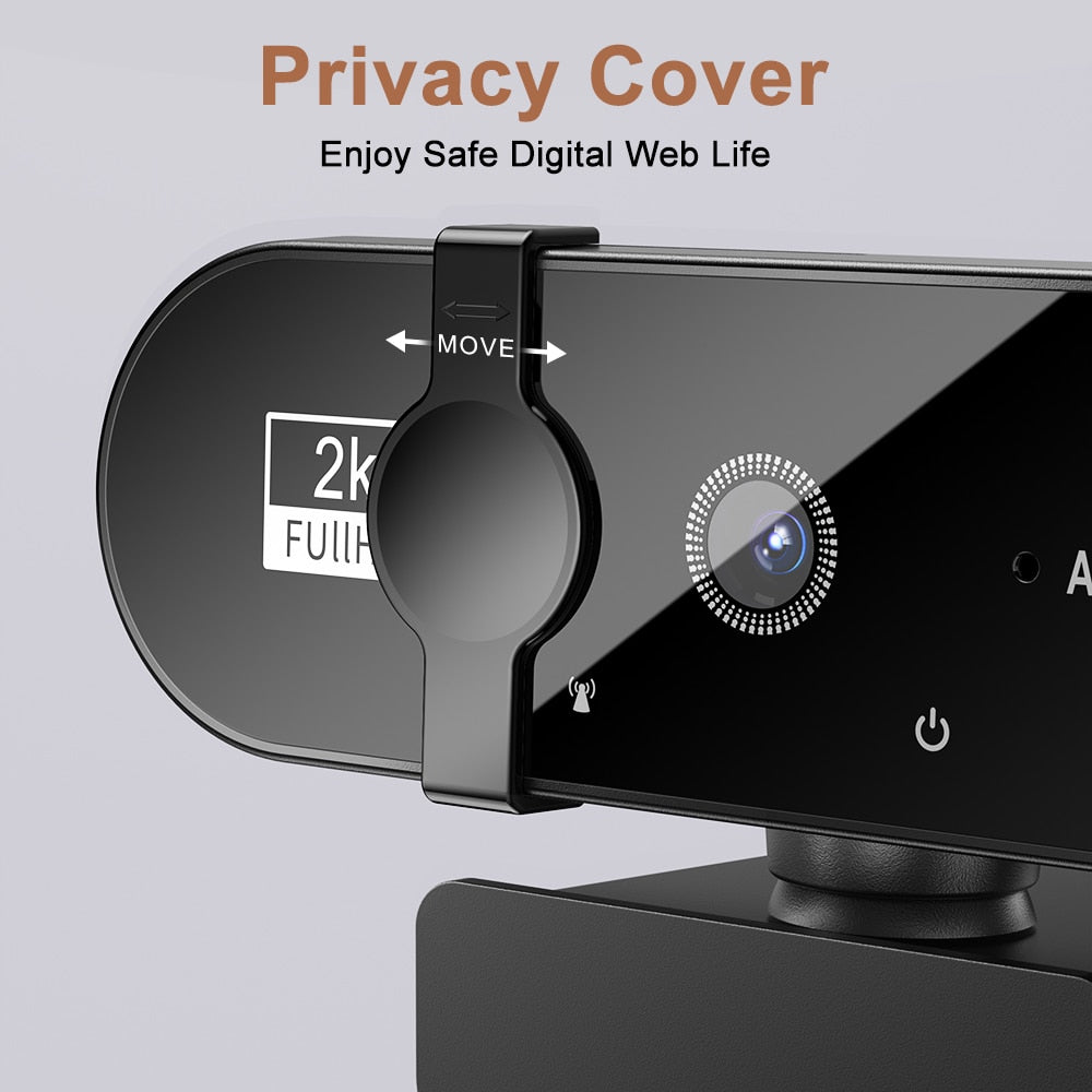 Webcam 4K 1080P Mini Kamera 2K Full HD, Webcam mit Mikrofon 15-30fps USB, Web Cam für Youtube PC Laptop Videoaufnahme Kamera