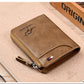 Mens Wallet Leather Business Card Holder Zipper Purse Luxury Wallets for Men RFID Protection Purses Carteira Masculina Luxury