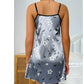 Women's Sleepdress Satin Floral Print Nightdress Comfortable Spaghetti Strap Sleepwear Dress Luxurious Satin Slip Nightdress
