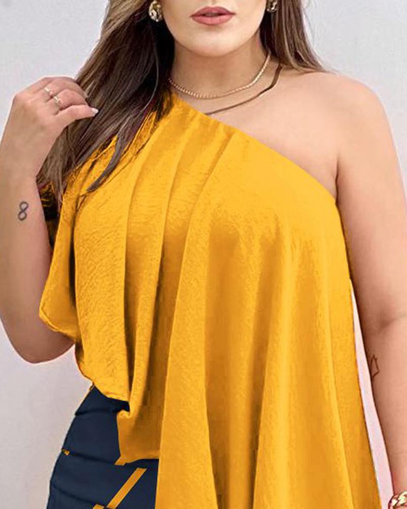 Asymmetrisch, Geometrisch Schulter Rüschen Party Kleid für Damen, Ärmellose Sexy Rüschen Mini Kleid
