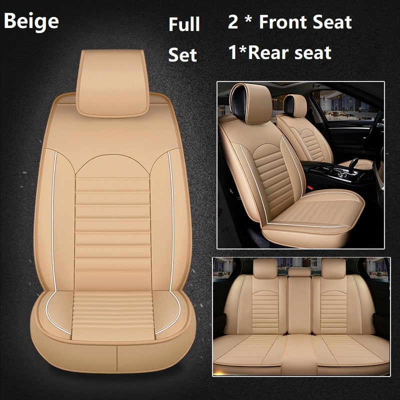 Luxus-Qualitäts-Leder-Autositzbezug, bequemer Vier-Jahreszeiten-Universal-Vorder-/Hinten-/Komplettbezug-Kissen-Autositzschutz