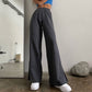 Damen Breite Bein Hosen für den Sommer & Frühling, Lose Jogginghose Chic Split Hohe Taille