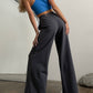 Damen Breite Bein Hosen für den Sommer & Frühling, Lose Jogginghose Chic Split Hohe Taille