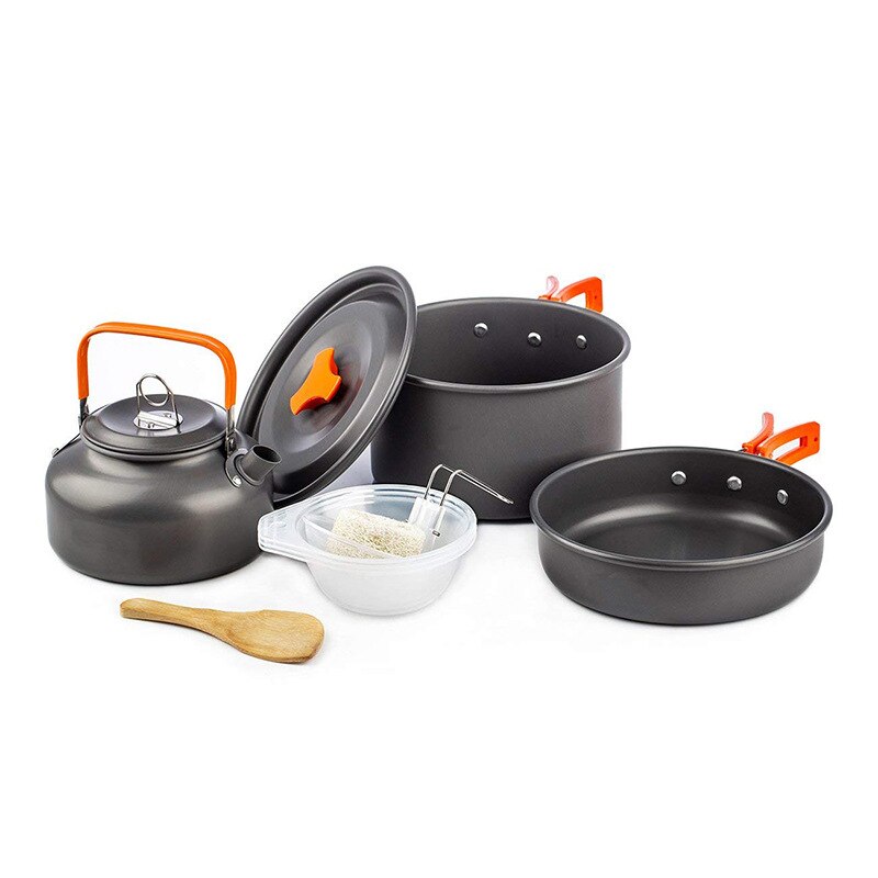 Camping cookware Set, Outdoor-Kochset, Reisegeschirr, Besteck, Utensilien, Wanderpicknick-Set