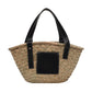 Designer lässige gewebte Rattan-Handtasche mit großer Kapazität, Sommer-Strand-Bali-Stroh-Tasche, großer Korb-Geldbeutel