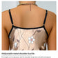Women's Sleepdress Satin Floral Print Nightdress Comfortable Spaghetti Strap Sleepwear Dress Luxurious Satin Slip Nightdress