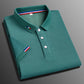 Business-Poloshirt für Herren, bequemes und atmungsaktives einfarbiges Revers-Poloshirt aus Eisseide, kurzärmeliges Golfshirt