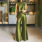 Mode hohe Taille Flare Hosen Set mit breiten Bein