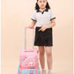 Children's Fashion Cartoon School Bags with 6 Wheels Trolley Backpack Teenagers Girls Rolling Backpack Students Kids Backpack