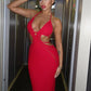 Aushöhlen Halter, Damen Sexy Mini Sommerkleid, Ärmellose Backless Dünne Club Party Stricken