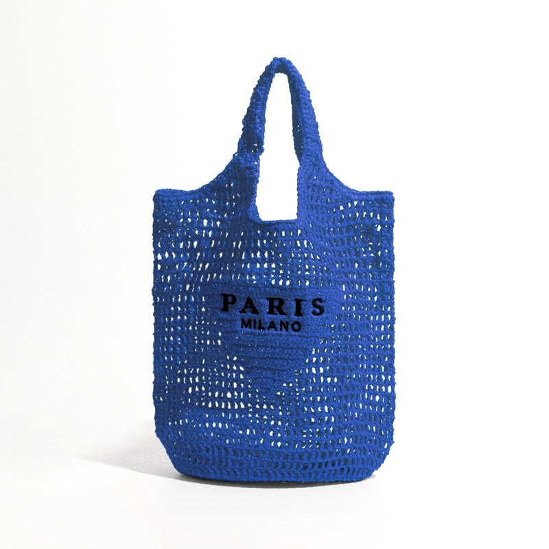 Luxus Design Frauen Geflochtene Bast Stroh Tasche Große Kapazität, Sommer Strandurlaub Schultertasche