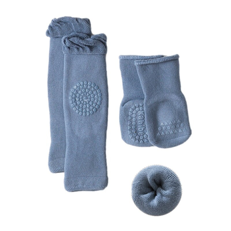 Baby Antirutsch Socke und Knieschutz für kleine Kinder, Baby Krabbeln Knie Pads Socken Set