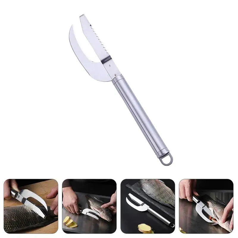 2in1 Fish Skin Brush Fast Remove Fish Scale Scraper Planer Tool Fish Scaler Fishing Knife Cleaning Tools Kitchen Accessories