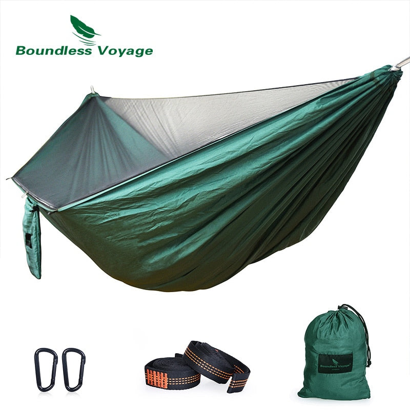 Boundless Voyage Camping-Hängematte mit Baumgurten, Karabiner Outdoor Hängebett Schaukel