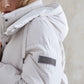 2023 neue Damen Winter Mäntel Mid-länge mit Kapuze, Gänsedaunen Warme und Dicke Casual Daunen Jacke