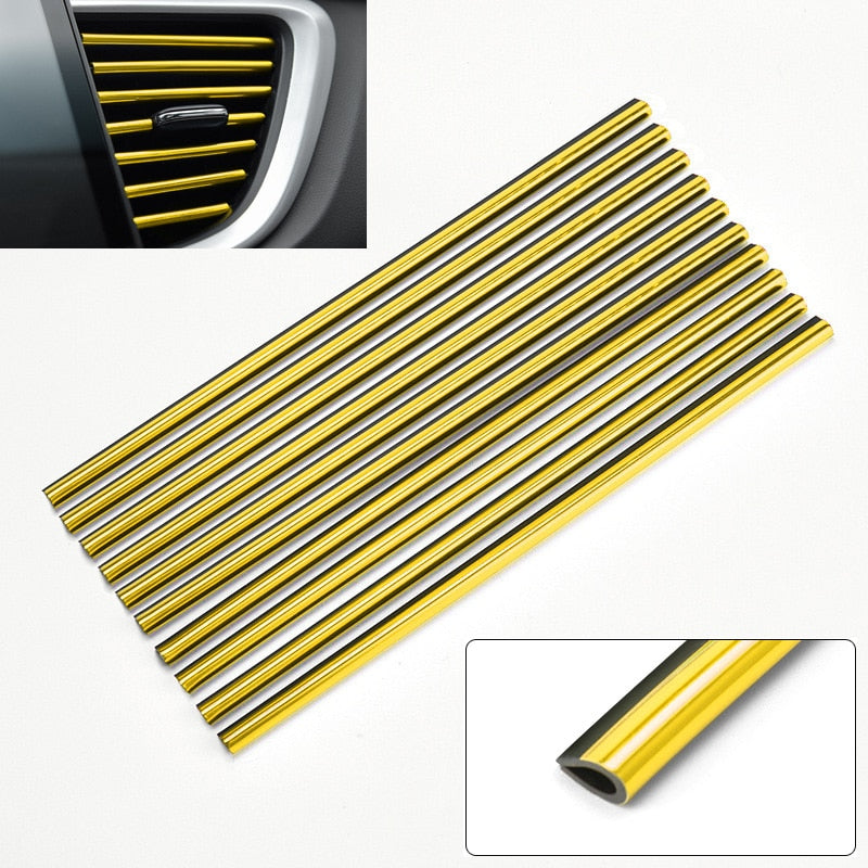 10PCS 20cm Auto Klimaanlage Outlet Dekorative Luftauslass-Dekorstreifen, Auto Tür Kante ecke Schutz