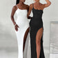 One-Shoulder-Riemen-Oberschenkel-hohes, geteiltes Maxikleid für Frauen, ärmellos, rückenfrei, figurbetont, sexy Club-Party, langes Kleid