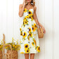 Leopard Print Damen Sommerkleid mit Sexy ärmellose Split
