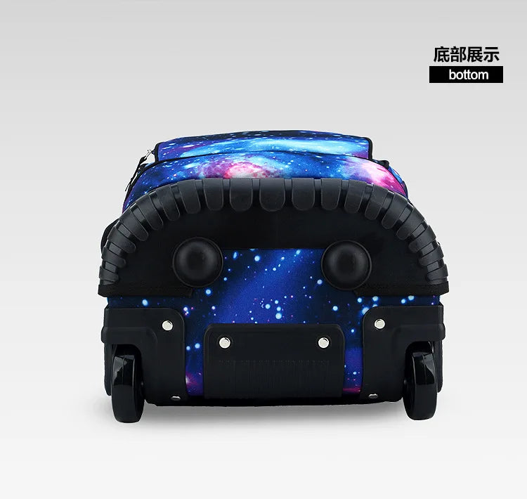 Men Trolley Backpack Rolling Luggage Suitcase Large Capacity Children Boys Backpacks with Wheels Girls Waterproof School Bag