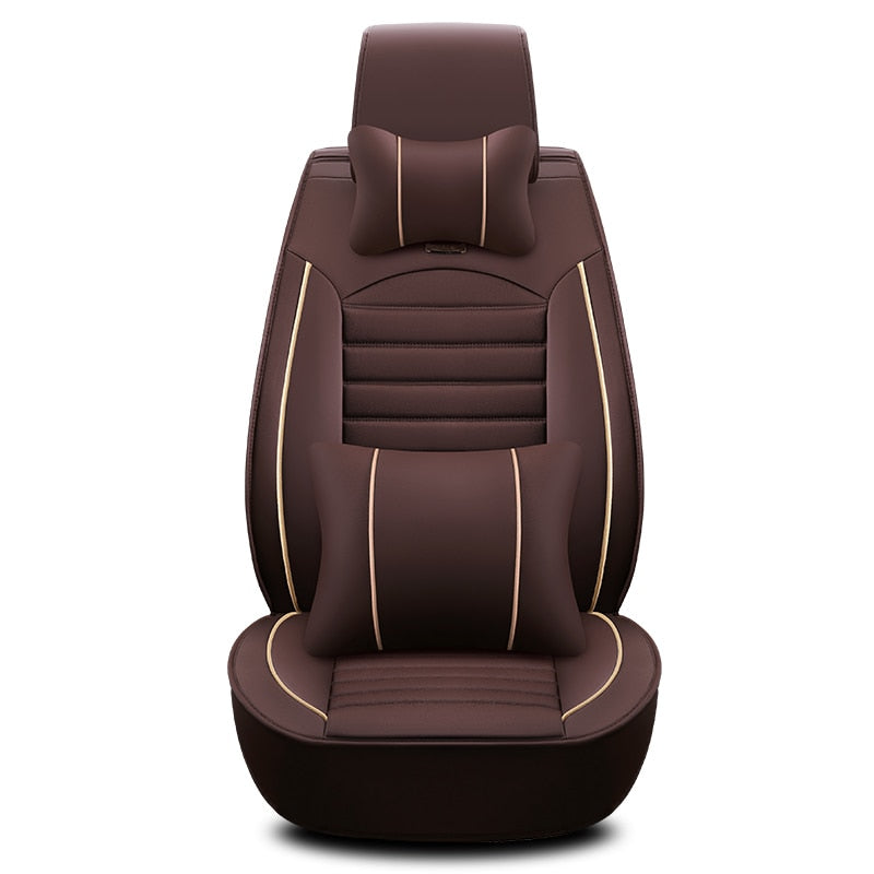 Luxus-Qualitäts-Leder-Autositzbezug, bequemer Vier-Jahreszeiten-Universal-Vorder-/Hinten-/Komplettbezug-Kissen-Autositzschutz
