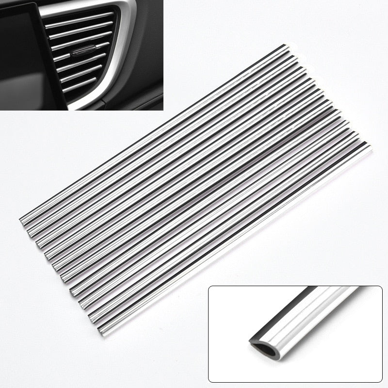 10PCS 20cm Auto Klimaanlage Outlet Dekorative Luftauslass-Dekorstreifen, Auto Tür Kante ecke Schutz