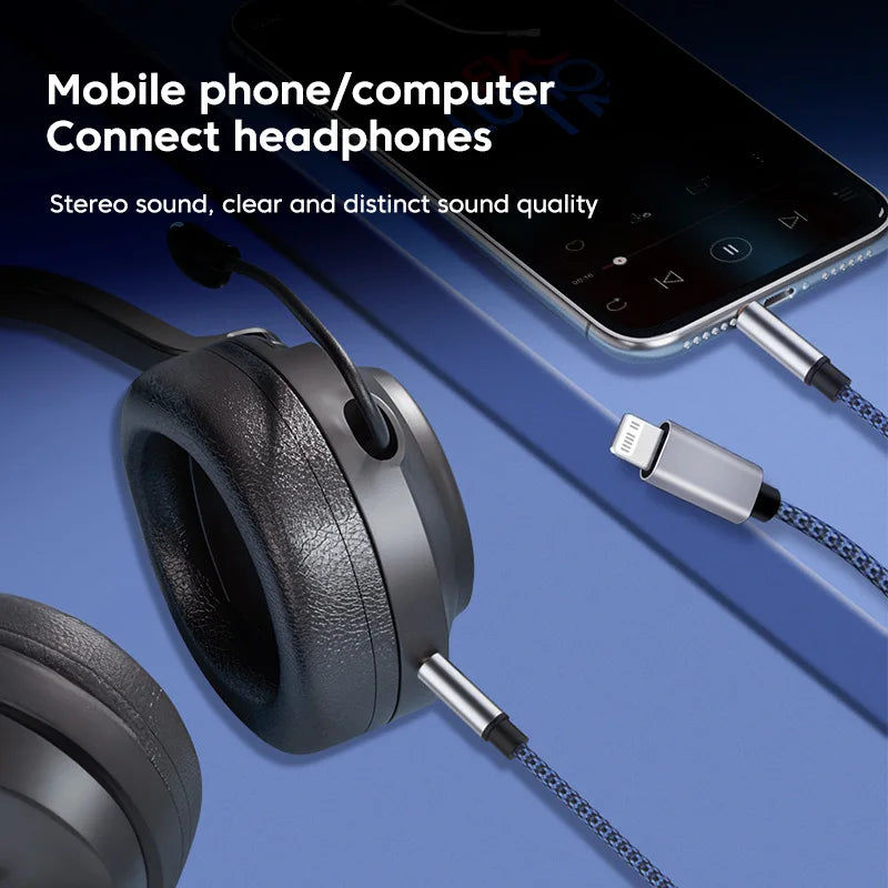 2 in 1 Aux Audio Cable Type C/Lightning To 3.5mm Male Cable For Car Headphone phone USB C IOS to 3.5mm Aux Converter Jack Cable