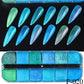 12 Gitter Perlweiß Chrom Nagel, Pigment UV Gel Nagellack
