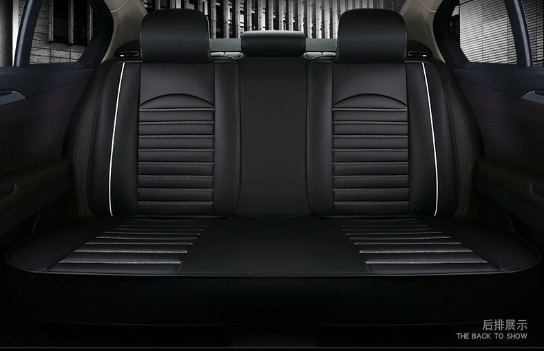 Luxus-Qualitäts-Leder-Autositzbezug, bequemer Vier-Jahreszeiten-Universal-Vorder-/Hinten-/Komplettbezug-Kissen-Autositzschutz