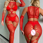 Babydoll-Bekleidung, Catsuit, Unterwäsche mit Strumpfbänder, Nachtwäsche, Hosenträger in Übergröße, rot