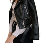 Zipper Grundlegende Lederjacke mit Umlegekragen, Motor Biker Jacke mit Gürtel