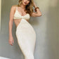 Fantoye Sexy Backless Spaghetti Strapkleid, Ärmellose Aushöhlen Ankle-langes Kleid, weibliche elegante Party Clubwear