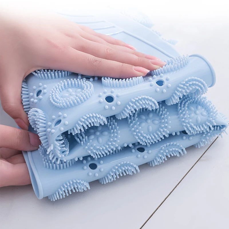 Badematte mit Antirutsch-Saugnäpfen, Runde PVC-Badematte mit Abflussloch & Fußmassagepad