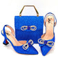 Damen-High-Heel-Spitzzehen-Sandalen, neuestes italienisches Design, Schuhe und Taschen-Set