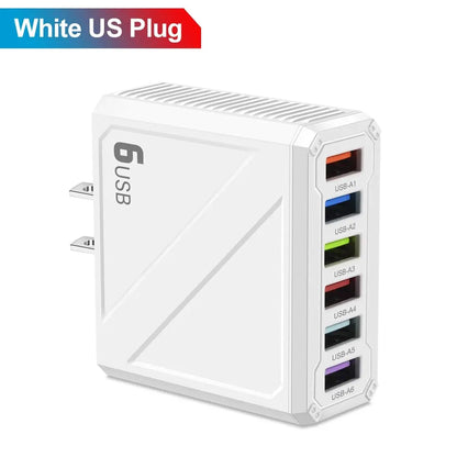 3.1A 6Ports USB Charger Fast Charging Wall Charger Quick Charge For iPhone Samsung Xiaomi Huawei Mobile Phone Adapter