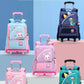 Children's Fashion Cartoon School Bags with 6 Wheels Trolley Backpack Teenagers Girls Rolling Backpack Students Kids Backpack