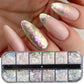 12 Gitter Perlweiß Chrom Nagel, Pigment UV Gel Nagellack