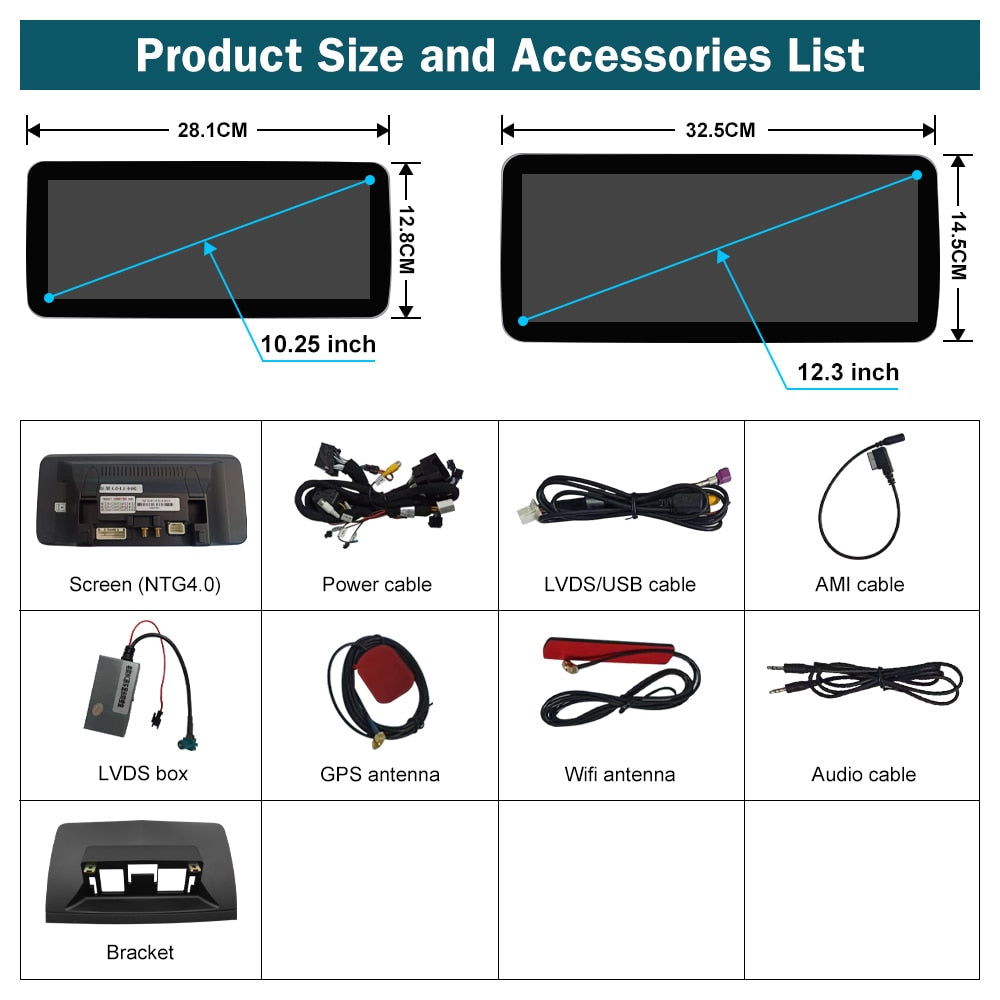 10,25" Qualcomm Android 12 8G Autoradio GPS Navigation Bluetooth WiFi Head Unit Bildschirm für Mercedes Benz C, Klasse W204 2008-2010
