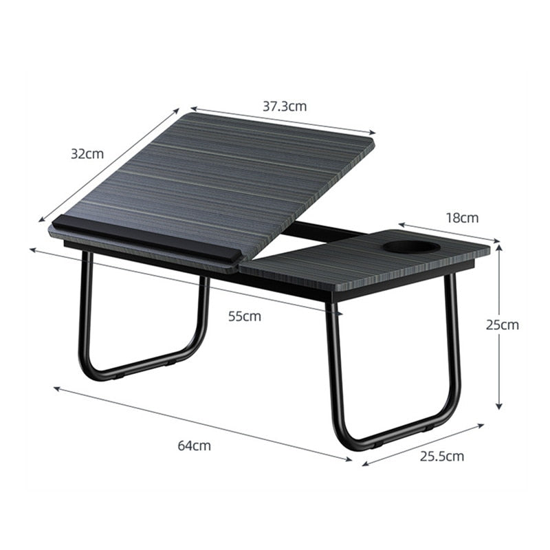 Laptop-Tisch, einfacher Computertisch mit Ventilator für Bett, Sofa, zusammenklappbarer, verstellbarer Laptop-Schreibtisch auf dem Bett