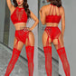 Babydoll-Bekleidung, Catsuit, Unterwäsche mit Strumpfbänder, Nachtwäsche, Hosenträger in Übergröße, rot