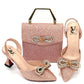 Damen-High-Heel-Spitzzehen-Sandalen, neuestes italienisches Design, Schuhe und Taschen-Set